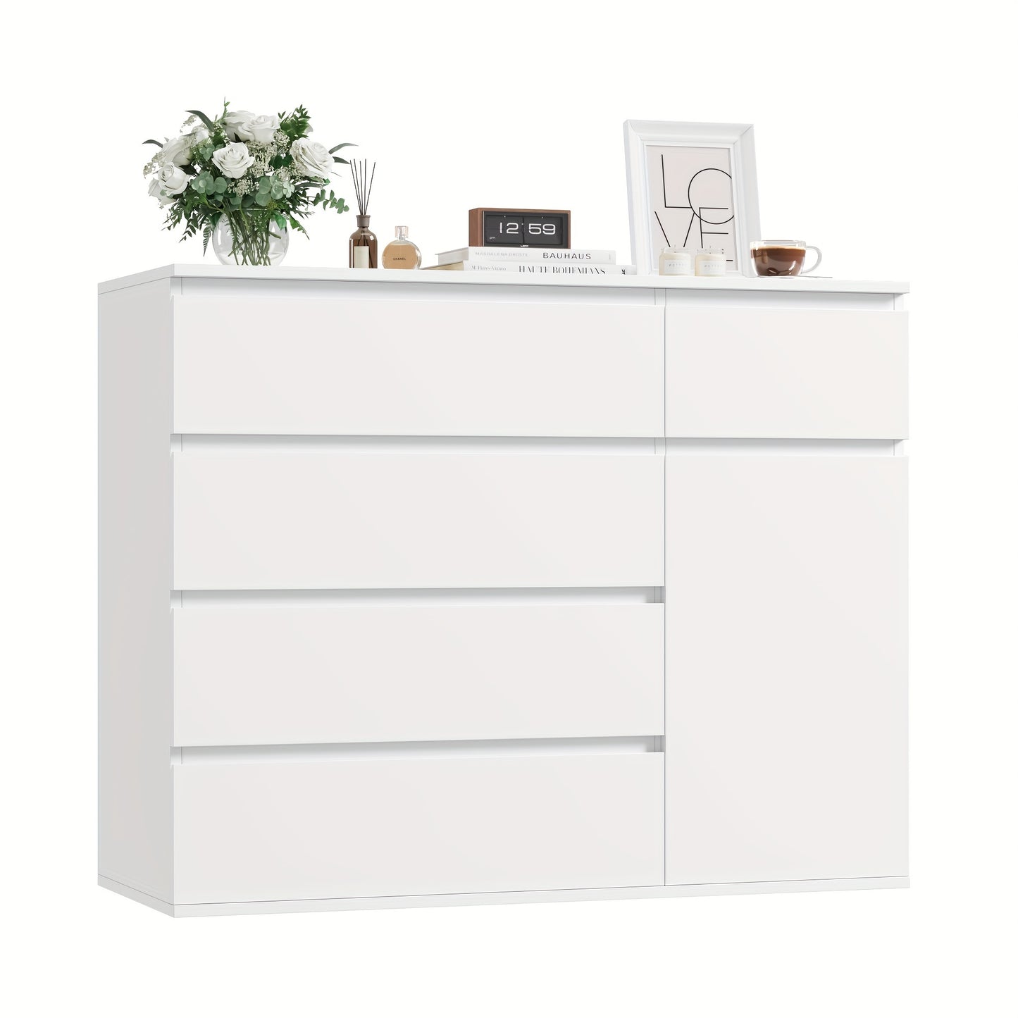 Modern Kastje – Ladekast – Opbergkast – Dressoir – Kast Met Deuren –  Compact 69 cm Hoog – MDF En Hardhout