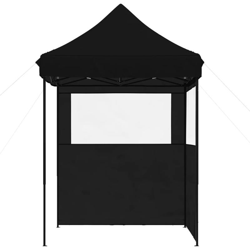 Foldable Pop-Up Party Tent with 2 Side Walls & Doors - Heavy-Duty Sturdy Frame, Easy Setup Instant Canopy for Events, Weddings, Camping, Backyard - Portable Shelter with Hook & Loop Closure, Lightweight & Durable Design (Blac