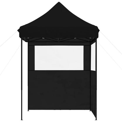 Foldable Pop-Up Party Tent with 2 Side Walls & Doors - Heavy-Duty Sturdy Frame, Easy Setup Instant Canopy for Events, Weddings, Camping, Backyard - Portable Shelter with Hook & Loop Closure, Lightweight & Durable Design (Blac