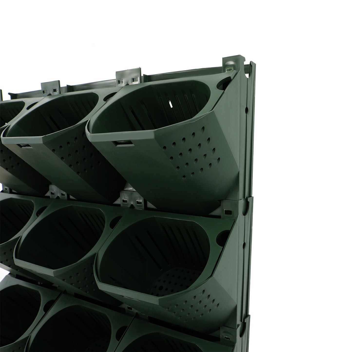 36-Pot Wall-Mounted Planter with 36 Individual Pots - Heavy-Duty PP Plastic /Outdoor Vertical System Suitable for Balcony,, - Contemporary Modern Plant Holder
