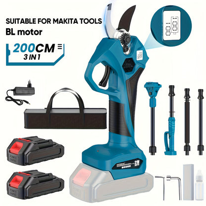 Elektrische Snoeischaar – Snoeigereedschap – Takkenschaar – Tuinschaar – Verlengsteel – Uitschuifbare Steel 50-200 Cm – Lithiumbatterij