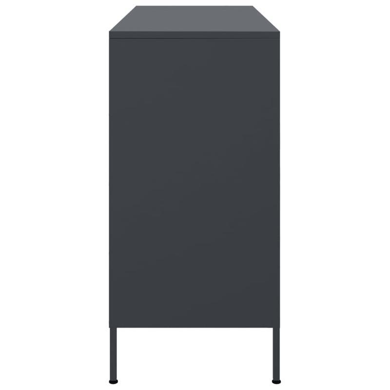 Anthracite-Colored Steel Sideboard Measuring 100.5X39X79 Cm, Practical And Detachable.