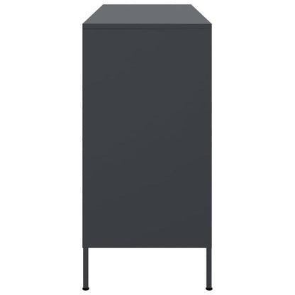 Anthracite-Colored Steel Sideboard Measuring 100.5X39X79 Cm, Practical And Detachable.