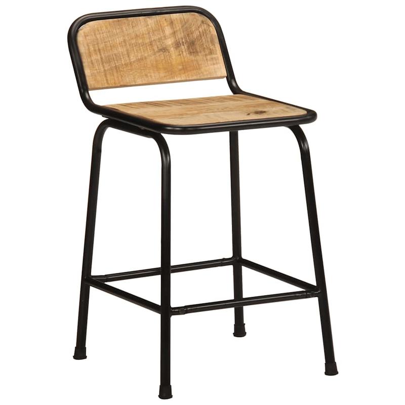 Bar stool 2pcs 46x35.5x70cm rough mango solid wood, Bar Seating, Kitchen Stools, Minimalist Stools, Modern Bar Stools, Hardwood Construction, Durable Stools