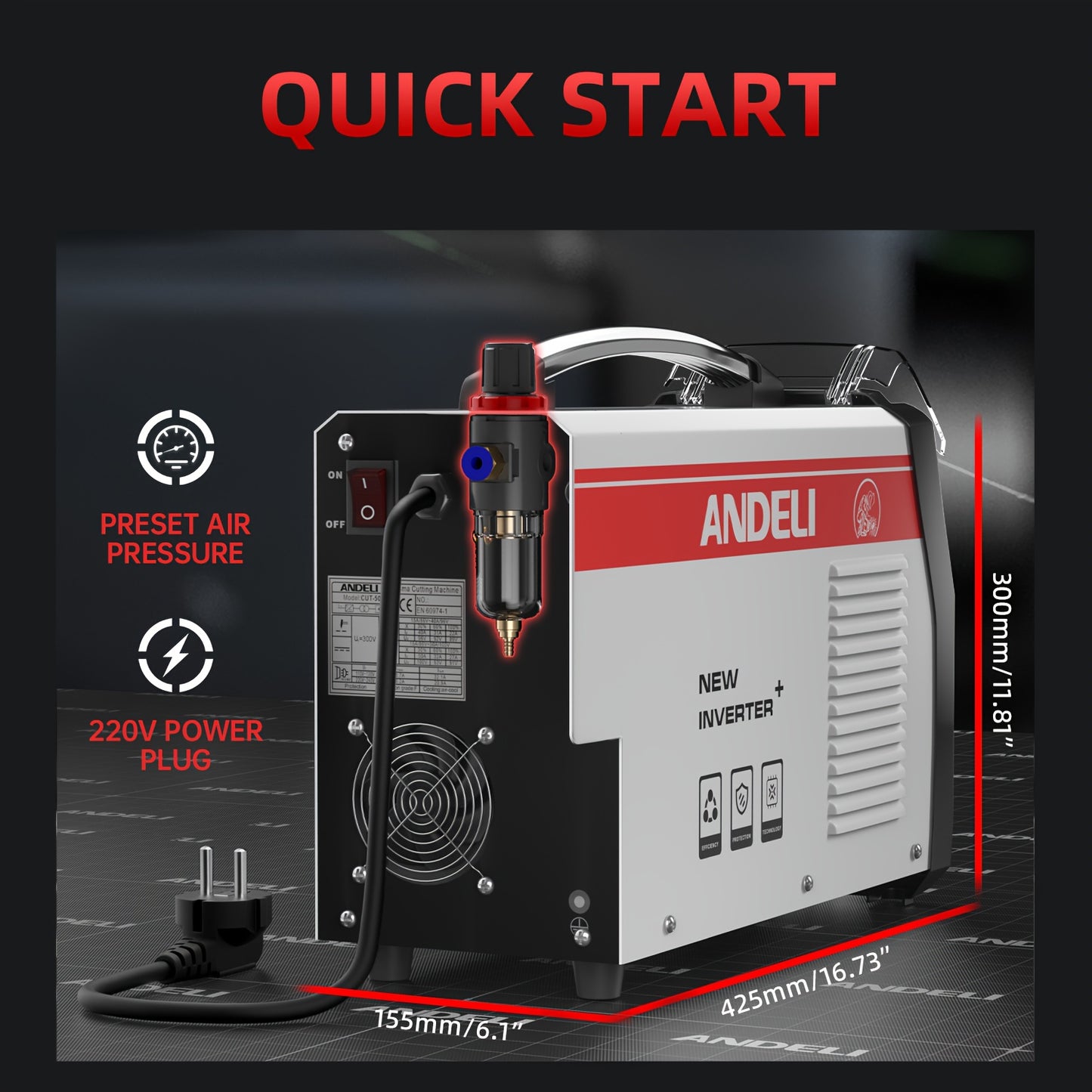 Plasmasnijder – Metaalsnijder – Snijmachine – Plasmasnijmachine – Snijbrander – 50 Ampère Output – IGBT Inverter Technologie