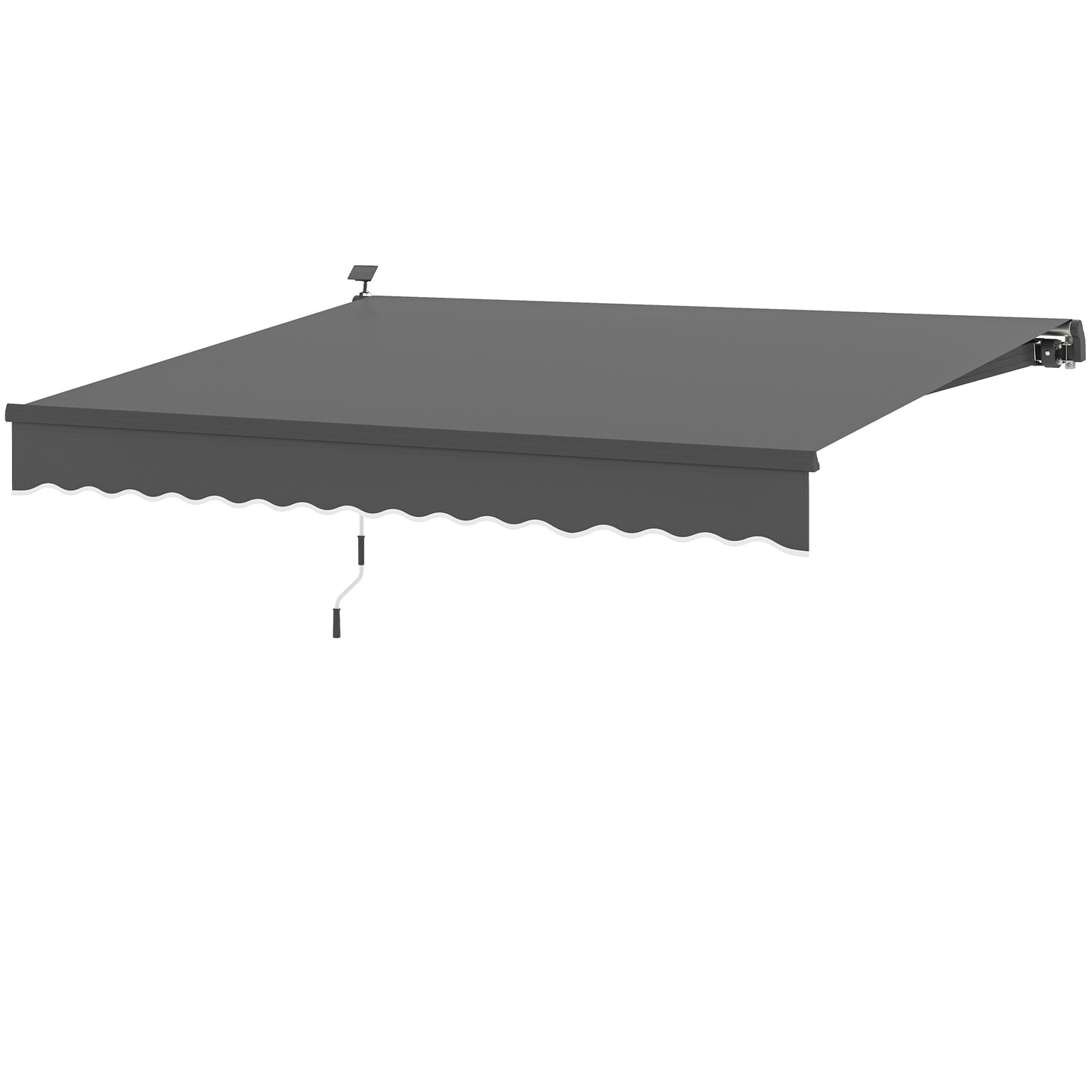 Zonnekap – Zonnescherm – Zonwering – Luifel – Knikarmzonnescherm – Grijs – UPF 50+ UV-Bescherming – Solar LED-Verlichting – 400 cm Breed
