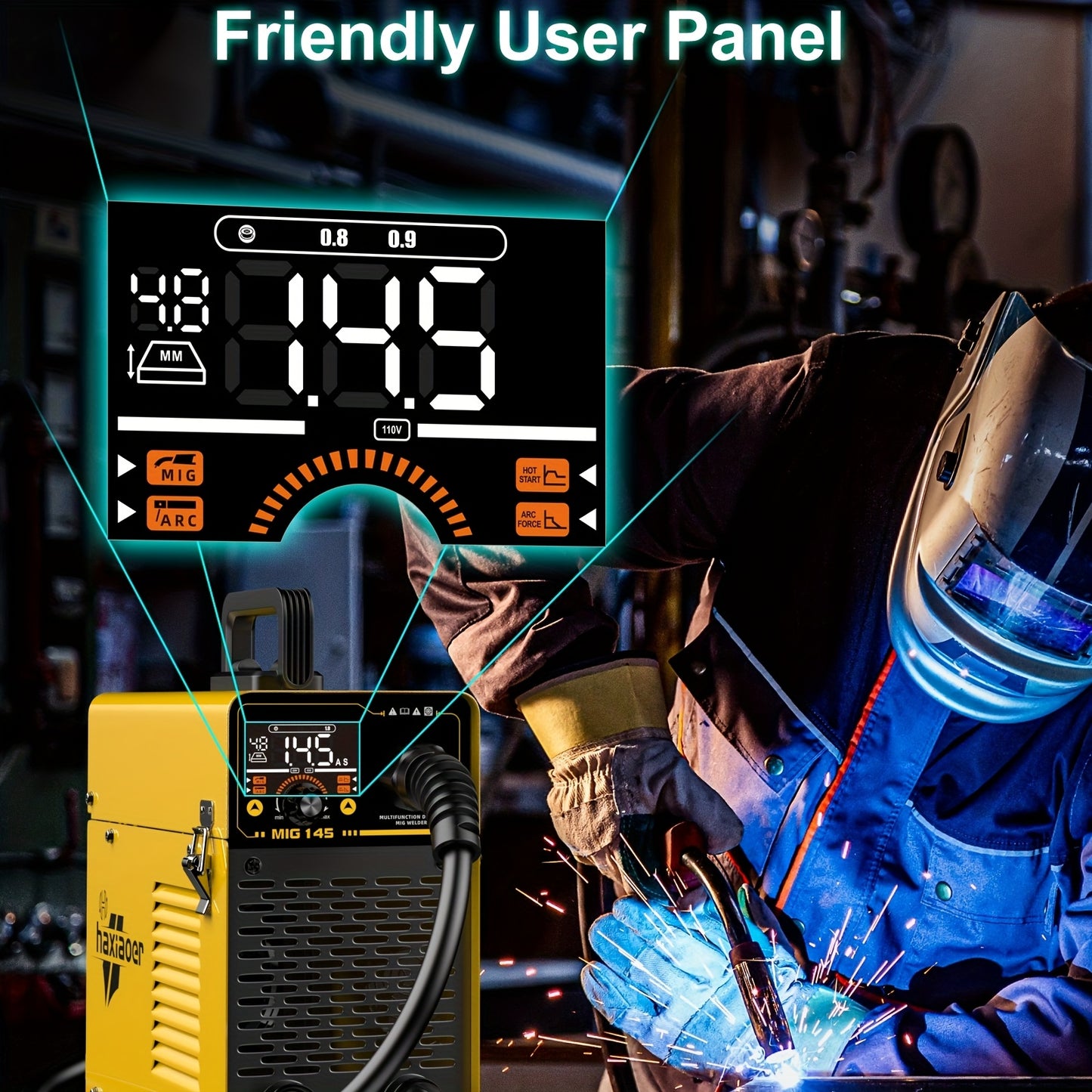 Lasapparaat – MIG Lasmachine – Elektrode Lasser – TIG Lastype – Flux Core Lassen – 3-in-1 Functie – 135A 220V – Gasloos MIG Lassen