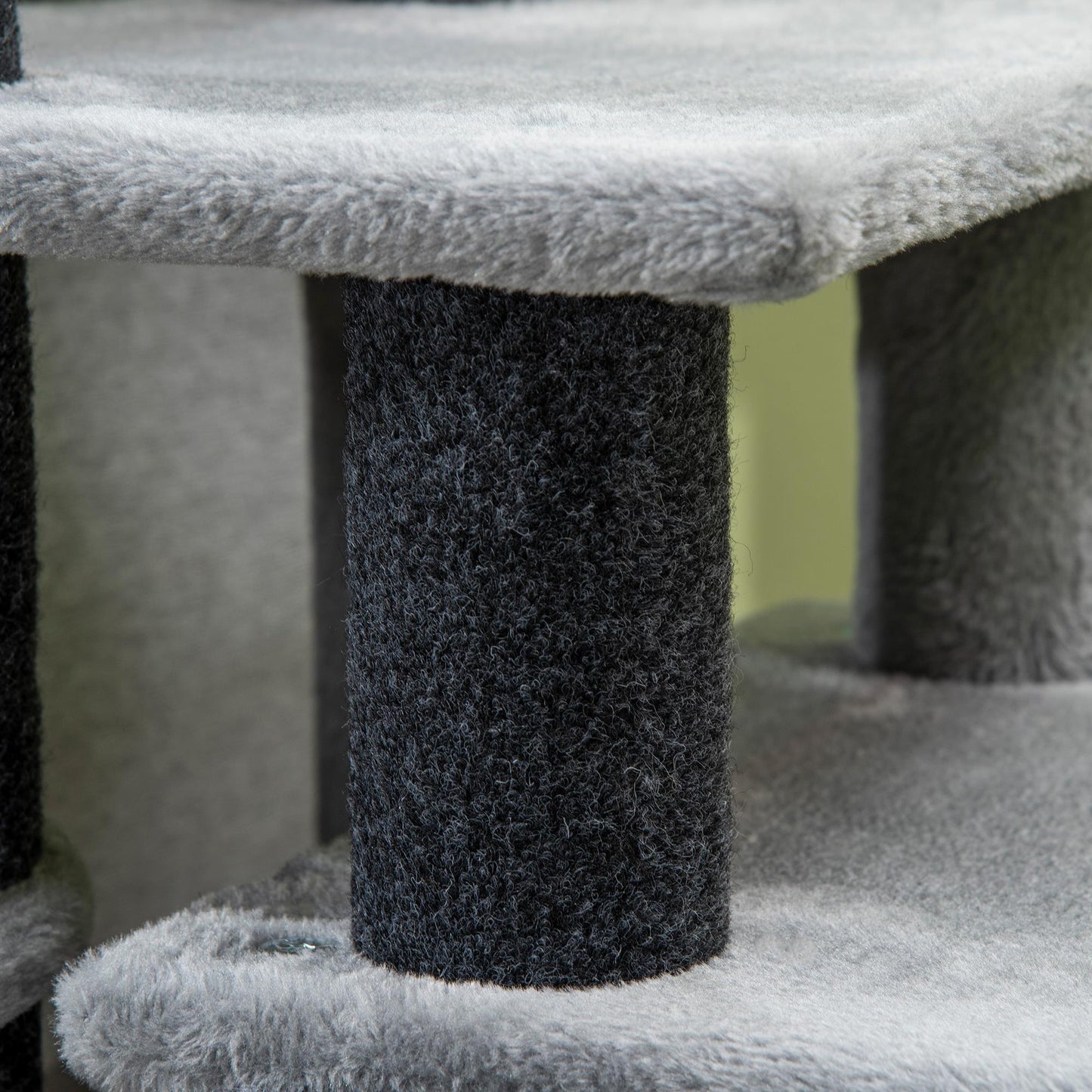 Krabpaal – Kattenboom – Kattenhuis – Kattenmeubel – Krabmeubel – Verstelbare 3-4 Treden – Zachte Beklede Trap – Stevig Spaanplaat – Met Knusse Slaapcave