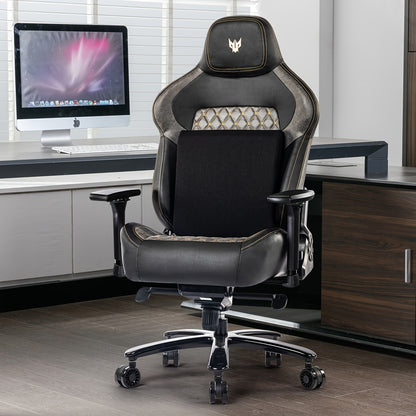 Gamingstoel – Gamestoel – Gaming Chair – Game Stoel – Bureaustoel – 4D Verstelbare Armleuningen – Ergonomische Lendensteun – Max 200 kg – Zwart-Grijs
