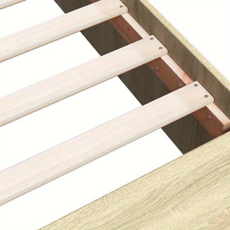 Bedframe Queen Size – Bedframe Met Opbergruimte – Platformbed – Slaapbank – Tweepersoonsbed – Sonoma Eiken – Ruimtebesparend Ontwerp – Stevige Houten Constructie