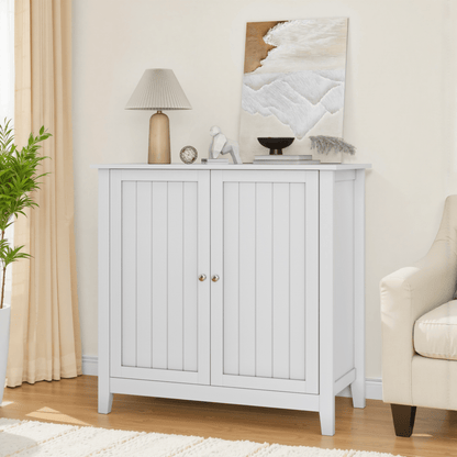 Dressoir – Opbergkast – Ladekast – Kast – Tv-meubel – Wit – Vloerstaand – Verstelbare Planken – Dubbele Deuren
