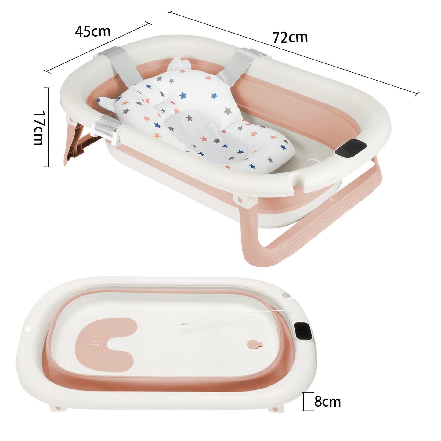 Hondenbadkuip – Draagbare Badkuip – Opvouwbaar Hondenzwembad – Huisdierenbad – Wasmand – Ruimtebesparend – PP-Materiaal – Afvoerkraan – 43x71x18,5 cm – Roze