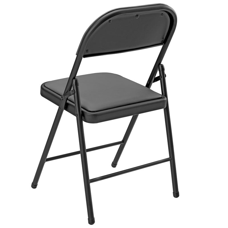 Vergaderstoel – Conferentiestoel – Opvouwbare Stoel – Bureaustoel – Kunstleren Stoel – Set van 6 – Ergonomisch Gepolsterd – Stevig Metalen Frame