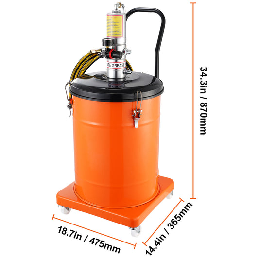 Vetpomp – Smeerpomp – Pneumatische Vetpomp – Vetspuit – Smoring Pomp – 40 Liter Capaciteit – Aluminium Behuizing