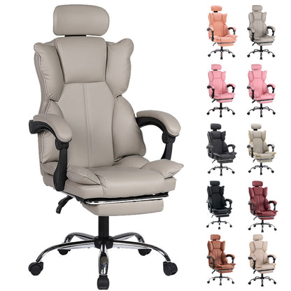 Gamingstoel – Gamestoel – Gaming Chair – Game Stoel – Bureaustoel – Ergonomisch – Verstelbare Hoogte – PU Leder – Zachte Schuimvulling – Stevige Rugleuning – Paars-Wit – Geschikt Voor Volwassenen En Tieners
