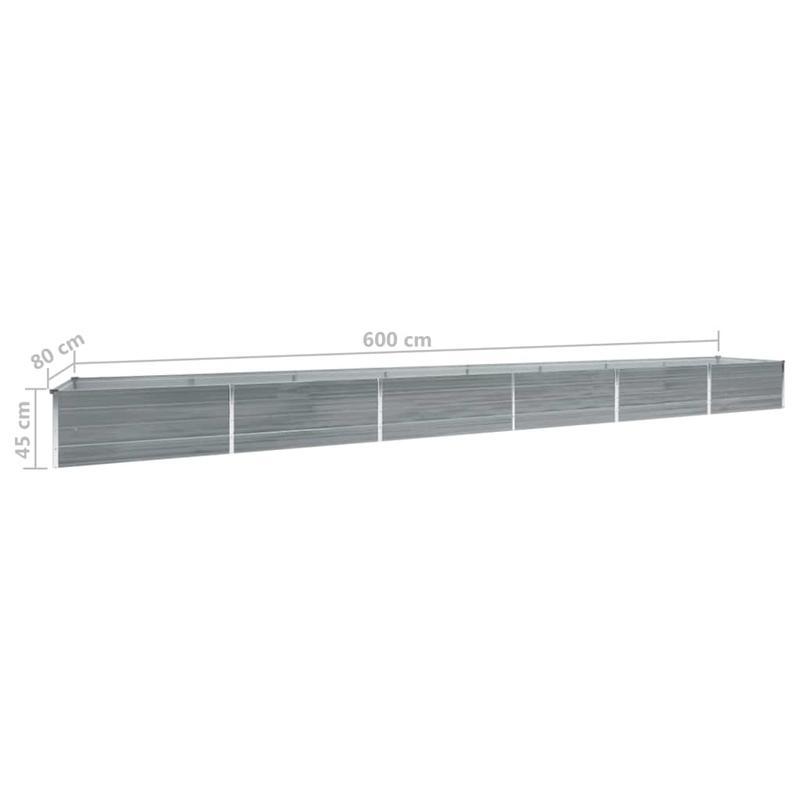 Bloemenrek – Plantenrek – Bloemenbak – Plantentafel – Plantenstandaard – Gegalvaniseerd Staal – 600x80x45 cm – Weerbestendig Grijs