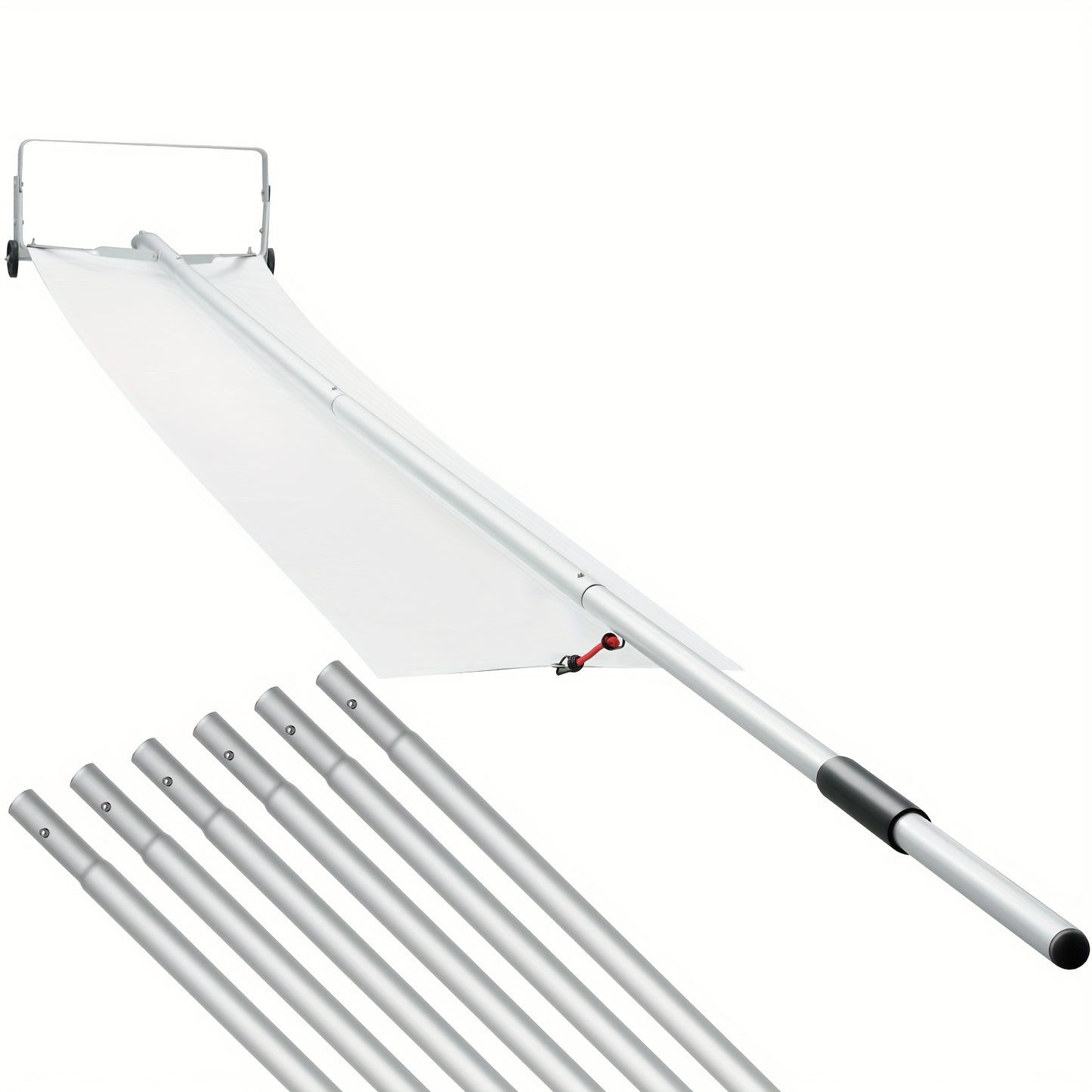 Dakraamveger – Dakriek – Sneeuwruimer – IJsbestrijder – Dakreinigingsborstel – 9 Meter Aluminium – Met Beschermende Kunststof Wielen