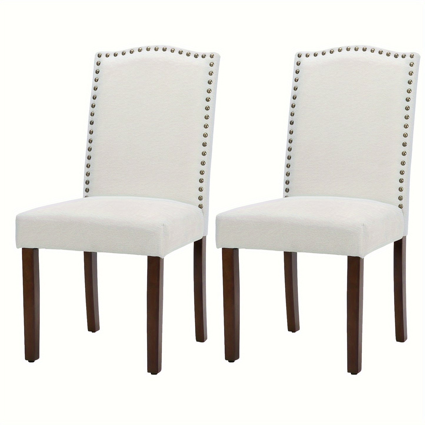 Eetkamerstoelen Set 2 – Stoelen – Kuipstoel – Keukenstoelen – Terrasstoelen – Grijs – Katoenen Bekleding – Stevig Houten Frame