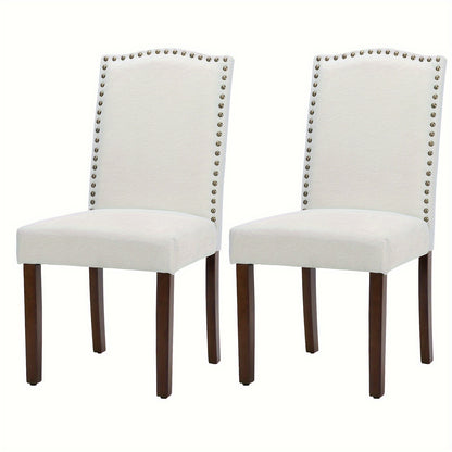 Eetkamerstoelen Set 2 – Stoelen – Kuipstoel – Keukenstoelen – Terrasstoelen – Grijs – Katoenen Bekleding – Stevig Houten Frame