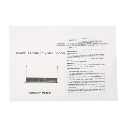 Metaalbuigmachine – Plaatbuiger – Metaallasser – Metaalrem – Bender – Handmatig – 91,44 cm Bending Breedte – Gemaakt Van 45# Staal