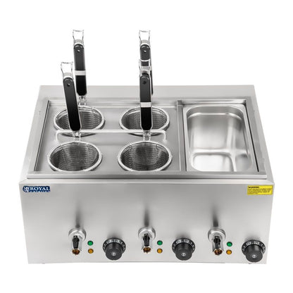 Pastakoker – Macaroni Koker – Dumpling Koker – Multikoker – Pasta Boiler – Roestvrij Staal – 3 Compartimenten Met Aftapkraan