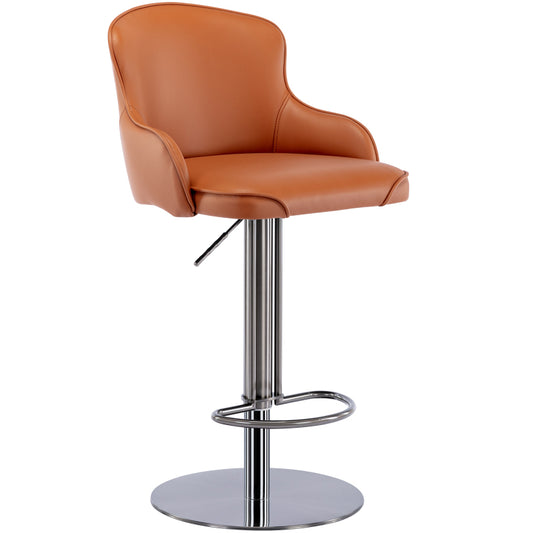 Barstoel – Barkruk – Barstoel Kruk – Keukenstoel – Barstoel Zwart Titanium – Verstelbare Hoogte 58-83 cm – 360° Draaibaar – Stalen Frame Met Nappa Kunstleer