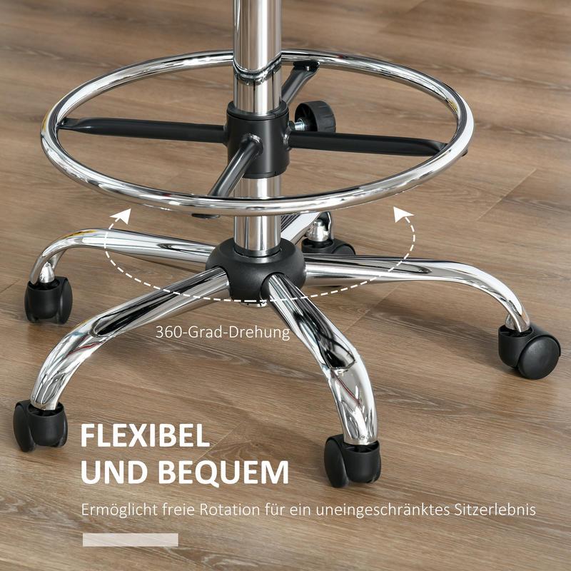Height-Adjustable Swivel Bar Stool with 360° Rotation & Manual Height Adjustment - Heavy-Duty Faux Leather-like Upholstery, Sturdy 4-Legged Base with Caster Wheels, Beige Counter Height Stool for Kitchen Island, Home Bar, Of