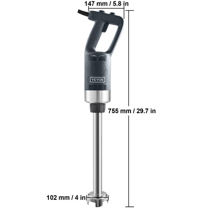 Staafmixer – Handmixer – Blender – Keukenmixer – Staafmixer RVS – 750W Vermogen – Variabele Snelheid