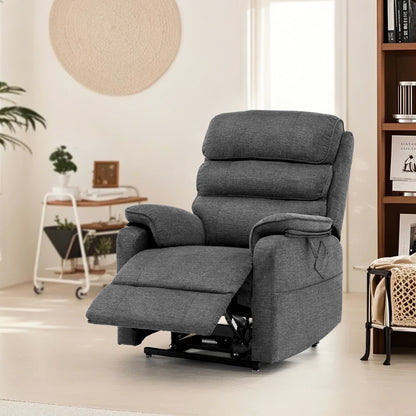 Liftstoel – Relaxfauteuil – Elektrische Stoel – Powerlift – Verstelbare Stoel – Verwarmde Lendensteun – Dubbele Motoren met Afstandsbediening