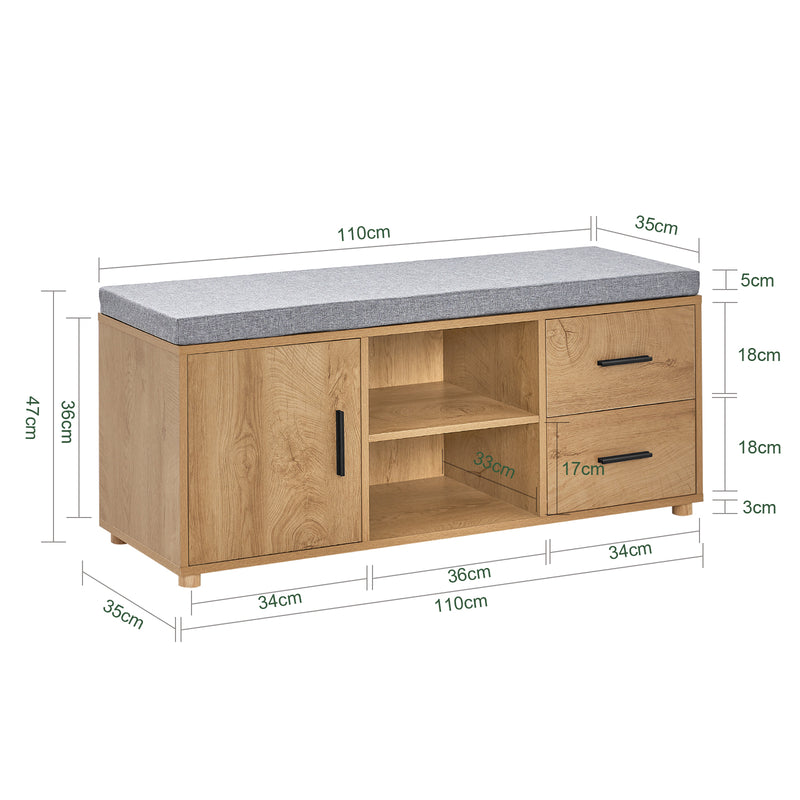 Opbergbank – Opbergkist – Zitbank – Opbergmeubel – Bank Met Armleuningen – 130 Kg Draagkracht – 116x44x58 Cm Beige