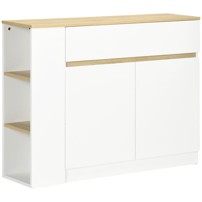 Buffetkast – Dressoir – Opbergkast – Buffetmeubel – Ladekast – Wit Melaminehout – Verstelbare Binnenplank – 110x29,5x82 cm