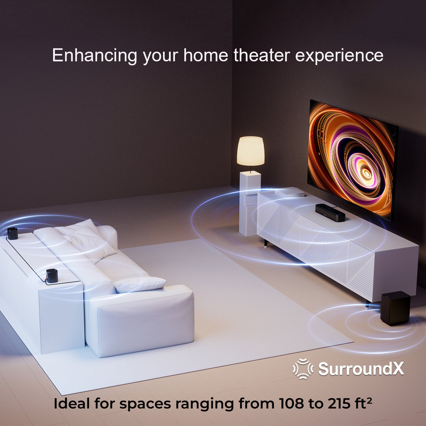 Soundbar – Home Cinema Geluidssysteem – Surround Speakers – Subwoofer – Draadloos – 5.1-Kanaals – 250W Piekvermogen – App Bedienbaar