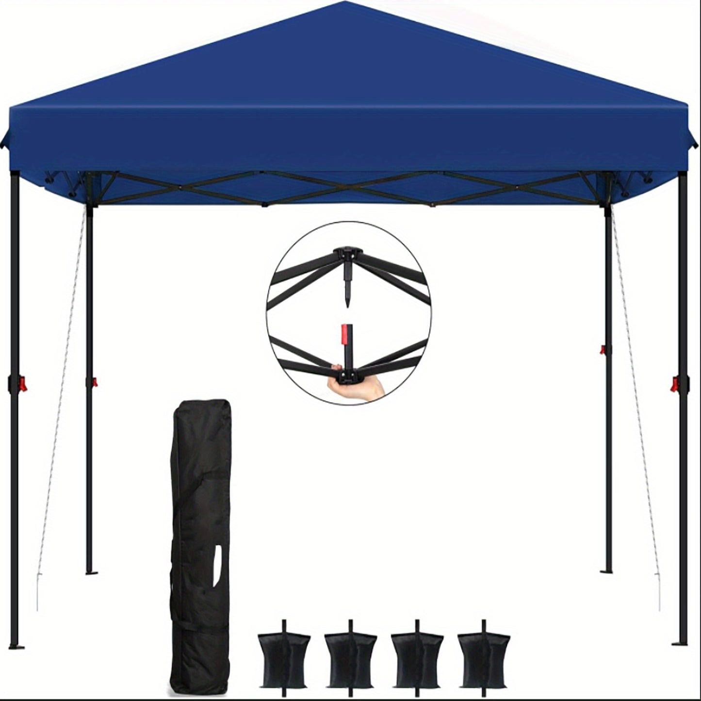 Opvouwbare Tuinpaviljoen – Partytent – Tuinkamer – Tent – Overkapping – Donkerblauw – Stevig Stalen Frame – 3 x 3 Meter