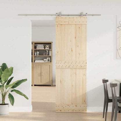 Sliding door fitting set 200cm stainless steel Silvery