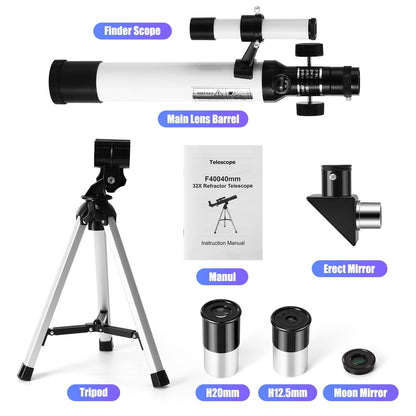 Telescoop – Sterrenkijker – Monoculair – Astronomisch Instrument – Vogelkijker – 32x Vergroting – Aluminium Tafelstatief 45 cm