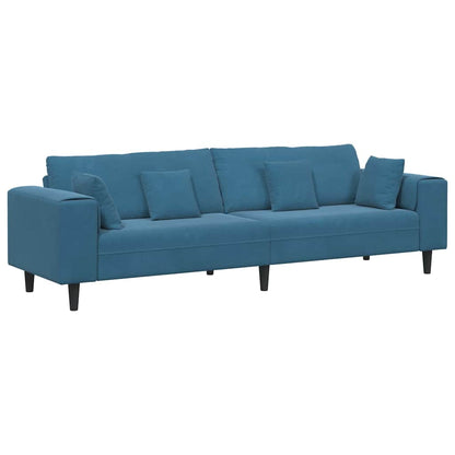 Velvet Bank – Fluwelen Sofa – Zitbank – Loungebank – Slaapbank – Zacht Fluweel – Stevig Houten Frame – Turquoise Zonder Ottoman