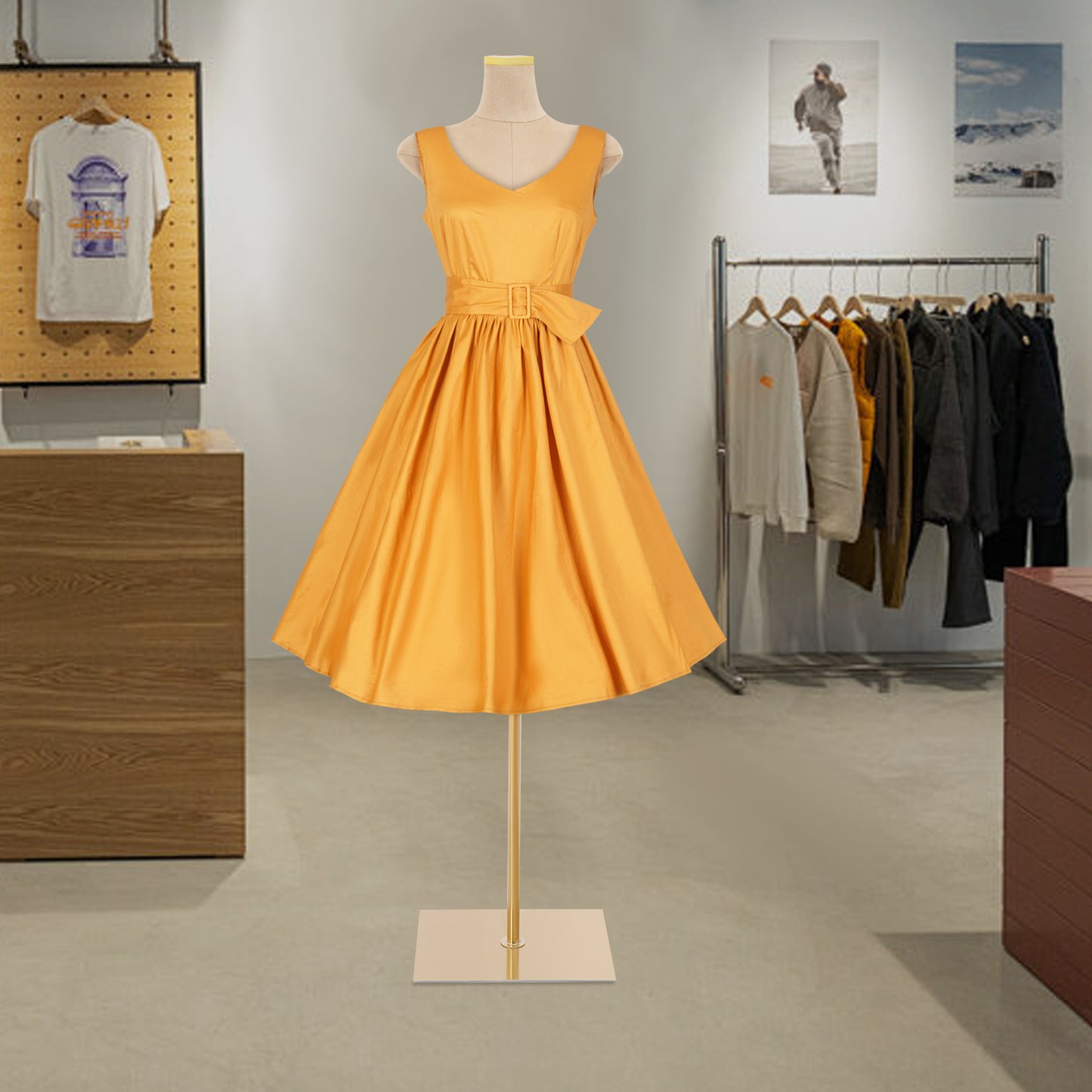Female Mannequin Model with Stand - Height Half-Length Dress Form Suitable for Sewing,, Tailoring, Dressmaking & Retail Display - Sturdy PU/Suede/Metal/PE, Garment Display Mannequin