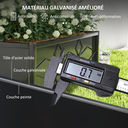 Verhoogde Plantenbak – Tuinbak – Bloembak – Moestuinbak – Balkonbak – Klimrek – Verzinkt Staal – Drainagegaten – Zwart – 90x40x120 cm