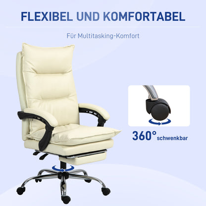 Bureaustoel – Kantoorstoel – Gamingstoel – Draaistoel – Bureaukruk – Verstelbare Hoogte 55-63 cm – Kunstleren Bekleding Zwart
