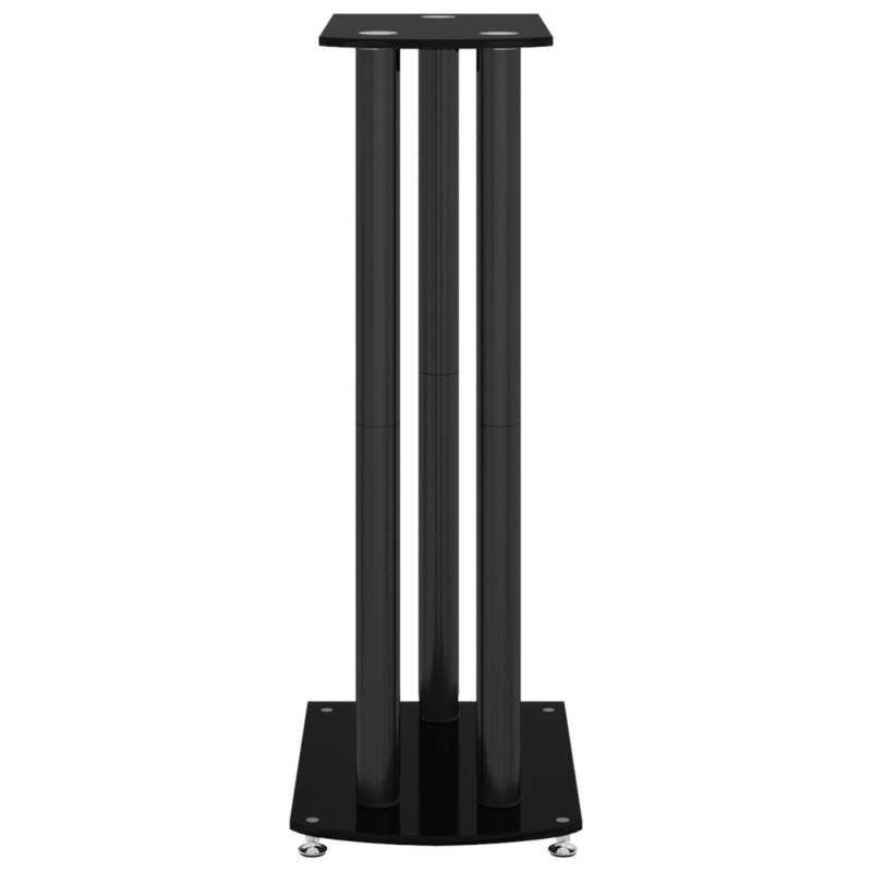 Luidsprekerstandaards – Speakerstands – Luidsprekerhouders – Speakerpilaren – Zwarte Set – Gehard Glas – Stabiele Driepoot – Draagt Tot 20 Kg