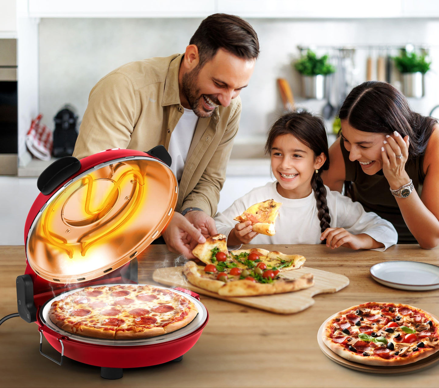 Pizzaoven – Elektrische Oven – Pizzamaker – Bakoven – Mini Oven – 1200 Watt Vermogen – Tot 425°C Temperatuur
