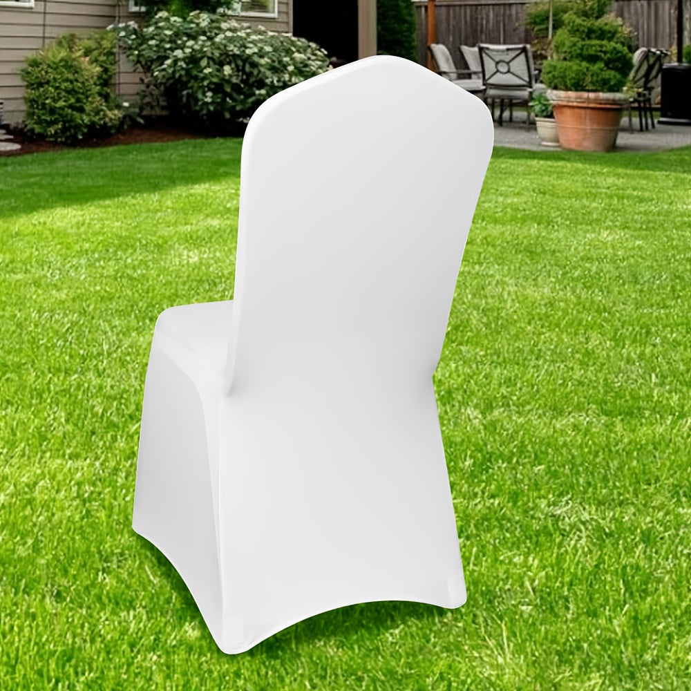 Set van 50/100 Stoelhoezen – Afneembare en Wasbare Witte Hoezen voor Eetkamerstoelen – Ideaal voor Hotels, Banketten, Keukens, Restaurants en Bruiloften