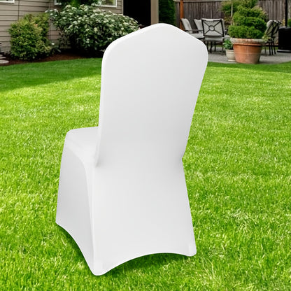 Set van 50/100 Stoelhoezen – Afneembare en Wasbare Witte Hoezen voor Eetkamerstoelen – Ideaal voor Hotels, Banketten, Keukens, Restaurants en Bruiloften