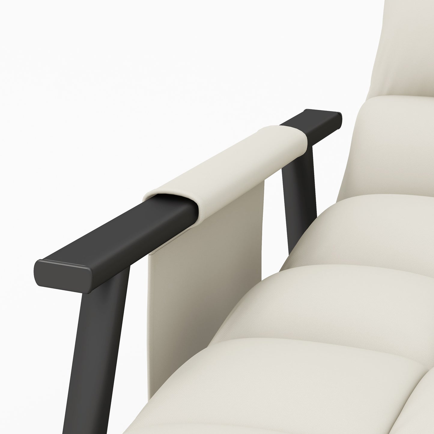 Schommelstoel – Relaxstoel – Voedingsstoel – Zitzakstoel – Lounge Stoel – Verstelbare Rugleuning – Verstelbare Voetsteun – Zacht Microfiber – Stalen Frame – Crèmekleur