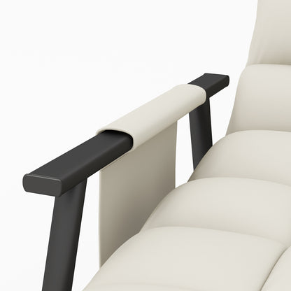 Schommelstoel – Relaxstoel – Voedingsstoel – Zitzakstoel – Lounge Stoel – Verstelbare Rugleuning – Verstelbare Voetsteun – Zacht Microfiber – Stalen Frame – Crèmekleur