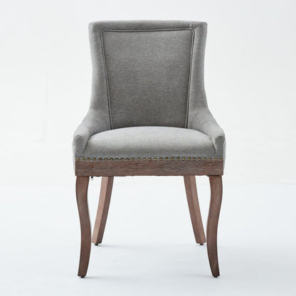 Eetkamerstoel – Stoel Met Armleuning – Diningsstoel – Retro Stoel – Armstoel – Grijs Chenille – Extra Brede Armleuningen – Dikke Gevoerde Zitkussens