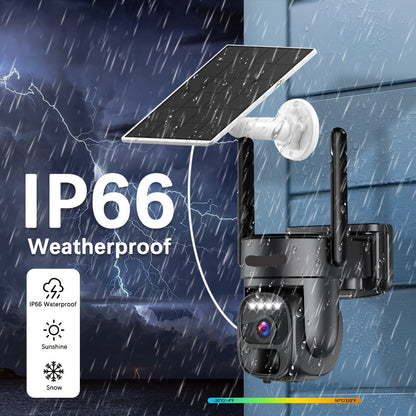 Draadloze Beveiligingscamera – Zonne-energie Camera – Buiten Camera – 1080p Camera – IP66 Weerbestendig – 360° PTZ – 4G Connectiviteit