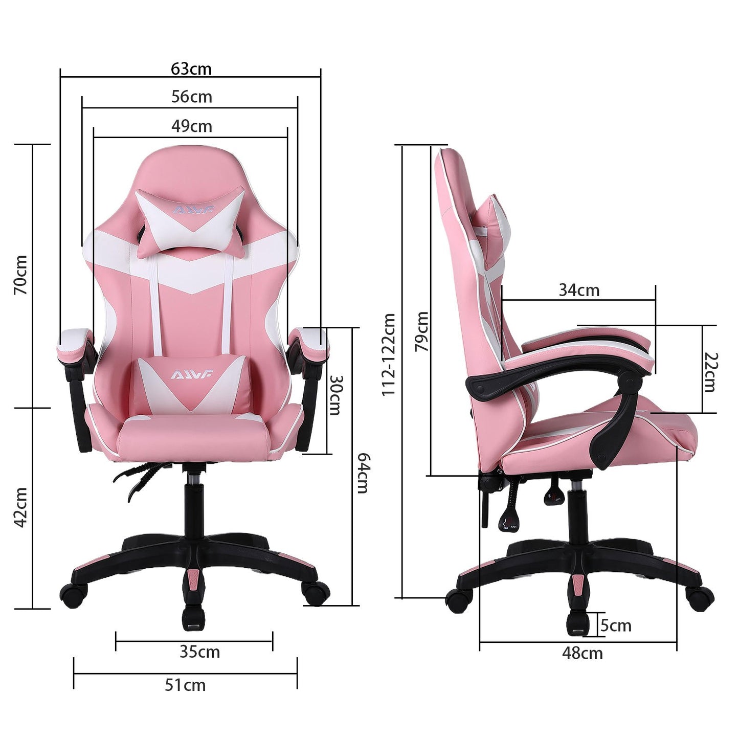 High-Back Gaming Chair PC Office Chair Computer Racing Chair PU Desk Task Chair Ergonomic Executive Swivel Rolling Chair with Lumbar Support for Back Pain Women, Men
