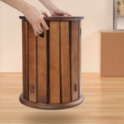 StapKrukken – Houten Kruk Set – Ronde Zitkrukken – Barkrukken – Bijzetkruk – Stapelbaar Ontwerp – Met Wieltjes en Remmen – Massief Rubberhout – Compact en Flexibel