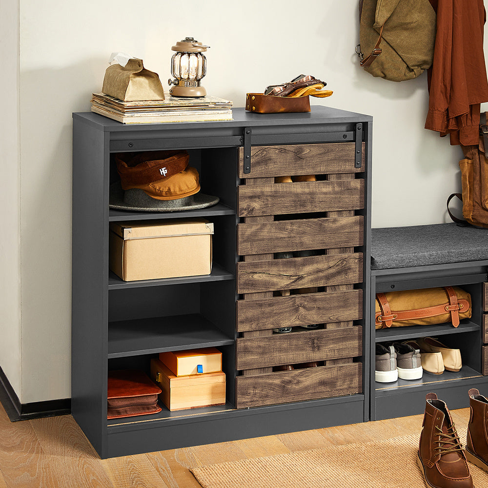 Kast – Ladekast – Opbergkast – Dressoir – Ladenkast – Wit – 5 Lades – Compact 74x40x91 cm
